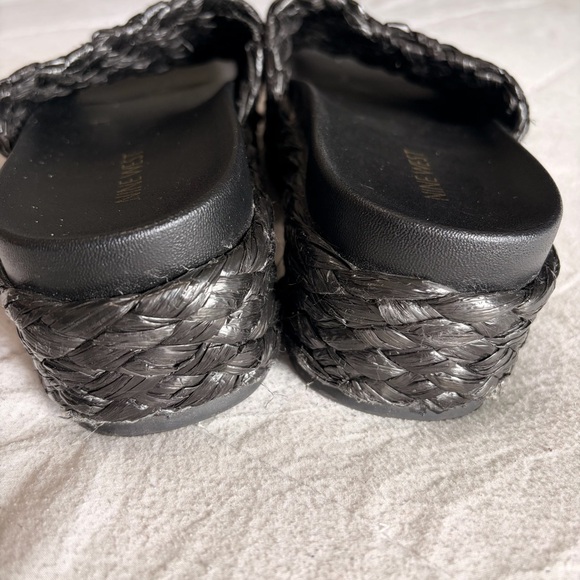 Nine West Black Woven Platform Slide Sandals Women’s 7.5 - Picture 6 of 9